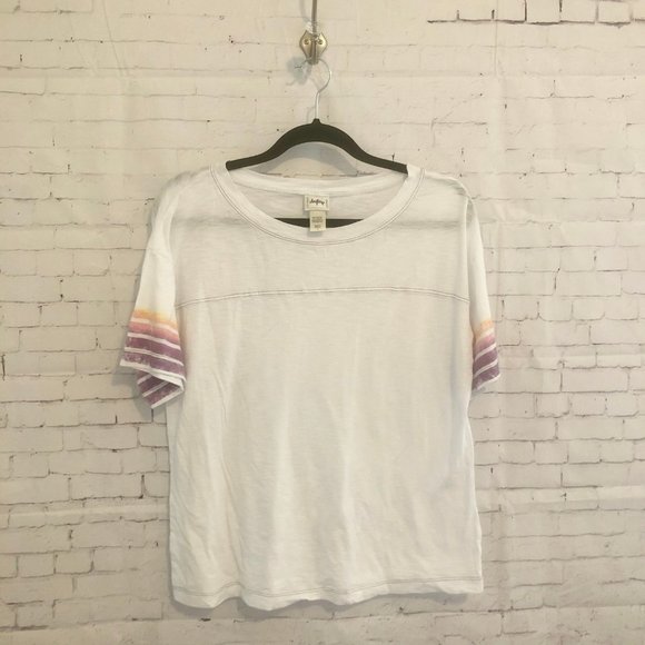 Sz S Daytrip Buckle Semi Sheer Burnout Tee Stripes - Picture 3 of 7